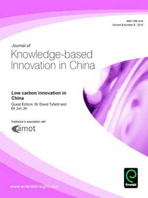 cover image of Journal of Knowledge-based Innovation in China, Volume 2, Issue 3